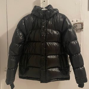 Aritzia Black Shiny Puffer Jacket